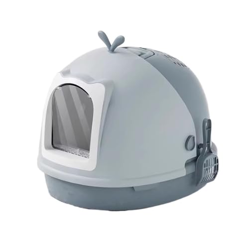 Katzentoilette, Abgedeckte Katzentoilette mit Schaufel, Top-Einstieg Anti-Spritz-Design für Katzentoilette(Gray) von birene