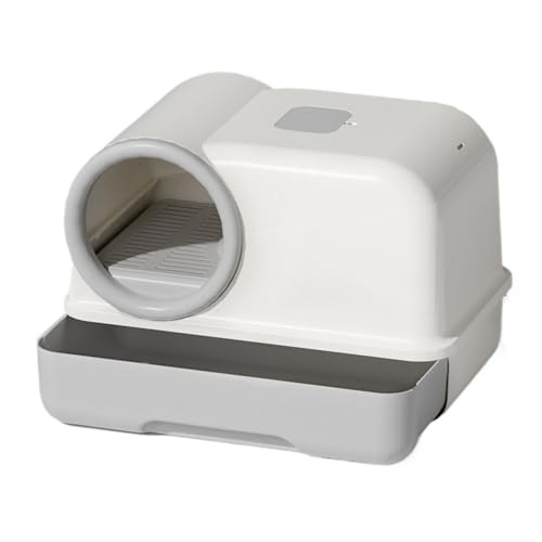 Katzentoilette, Geschlossene, spritzwassergeschützte Katzentoilette mit Deckel und Schaufel for alle Katzen Katzentoilette(Gray) von birene