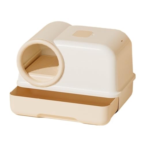 Katzentoilette, Geschlossene, spritzwassergeschützte Katzentoilette mit Deckel und Schaufel for alle Katzen Katzentoilette(Yellow) von birene