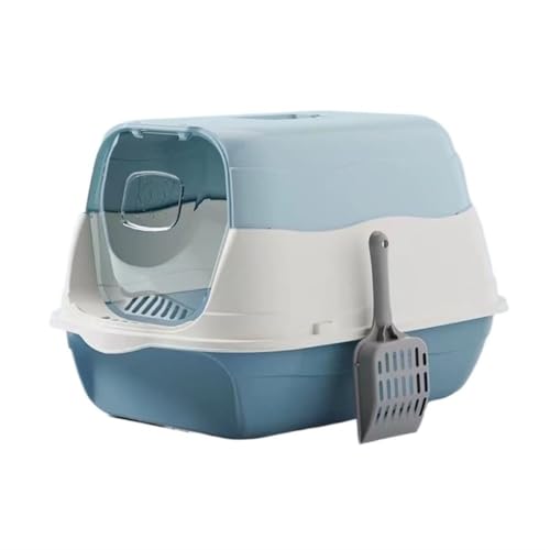 Katzentoilette, Geschlossene Katzentoilette mit Deckel und Schaufel, Kontrollablage mit Haube Katzentoilette(Blue) von birene