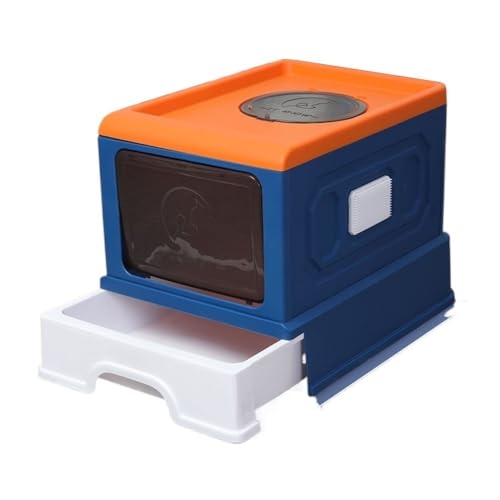 Katzentoilette, Geschlossene Katzentoilette mit Front- und Top-Einstieg, großes Schubladendesign Katzentoilette(Blue) von birene