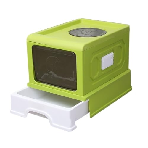 Katzentoilette, Geschlossene Katzentoilette mit Front- und Top-Einstieg, großes Schubladendesign Katzentoilette(Green) von birene