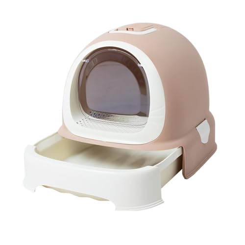 Katzentoilette, Geschlossene Katzentoilette mit Haube und Griff, tragbare Sichtschutztoilette mit Schublade Katzentoilette(Pink) von birene
