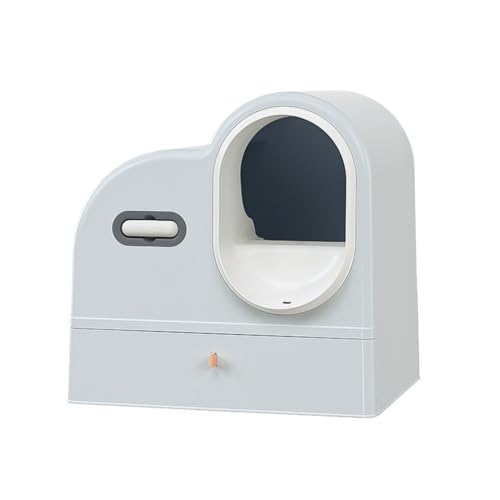 Katzentoilette, Geschlossene Katzentoilette mit Schublade, spritzwassergeschützte Katzentoilette mit großem Platzangebot Katzentoilette(Gray) von birene
