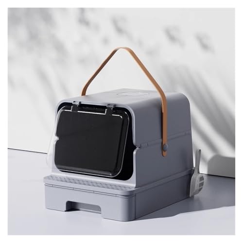 Katzentoilette, Geschlossene Katzentoilette mit Tür und Schublade, Spritzschutzdeckel, Schaufel im Lieferumfang enthalten Katzentoilette(Gray) von birene