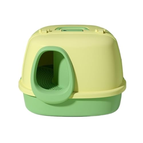 Katzentoilette, Geschlossene Katzentoilette mit auslaufsicherem Pedal und Schaufel, leicht zu reinigende große Katzentoilette Katzentoilette(Green) von birene