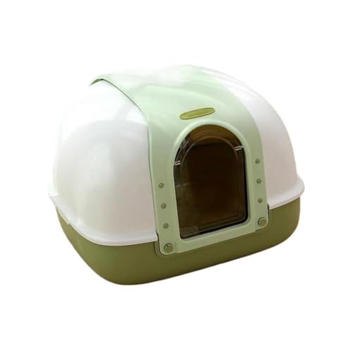Katzentoilette, Große, abgedeckte Katzentoilette, spritzwassergeschützt und leicht zu reinigen, mit Schaufel und Matte Katzentoilette(Green) von birene
