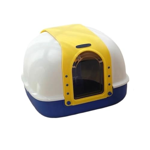 Katzentoilette, Große, abgedeckte Katzentoilette, spritzwassergeschützt und leicht zu reinigen, mit Schaufel und Matte Katzentoilette(Yellow) von birene