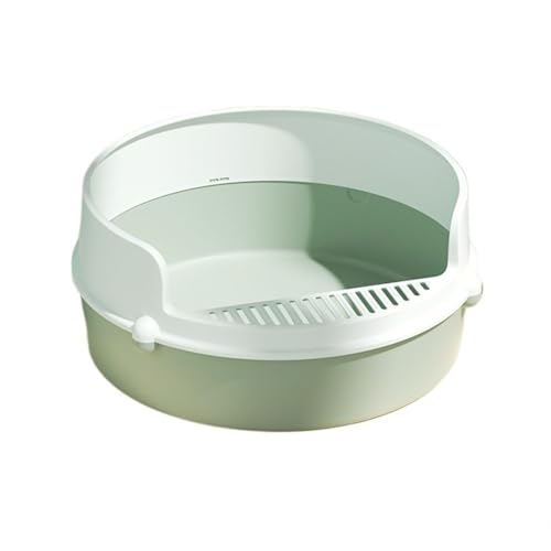 Katzentoilette, Halbgeschlossene Katzentoilette, hohe Seitenwände, spritzwassergeschützt und auslaufsicher Katzentoilette(Green) von birene