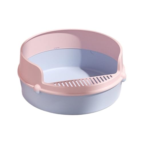 Katzentoilette, Halbgeschlossene Katzentoilette, hohe Seitenwände, spritzwassergeschützt und auslaufsicher Katzentoilette(Pink) von birene