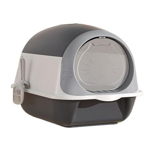 Katzentoilette, Katzentoilette mit Haube und Schaufel, große geschlossene Katzentoilette Katzentoilette(Gray) von birene