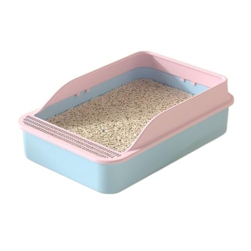 Katzentoilette, Katzentoilette mit offenem Deckel, hohen Seitenwänden und abnehmbarem Becken, inklusive Schaufel Katzentoilette(Pink) von birene