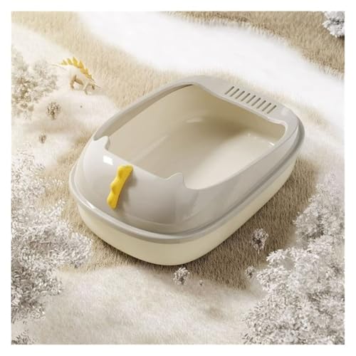 Katzentoilette, Robuste offene Katzentoilette mit Schaufel, Spritzschutz-Tiertablett Katzentoilette(Gray) von birene