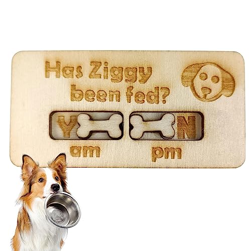 Hundefutter- AM PM Hundefutter- Did You Feed The Dog, magnetisch, dekorativ aus Holz, magnetische Schieber, niedlich, für Haustiere, Hunde, Katzen, für Kühlschrank, magnetische Biteatey von biteatey