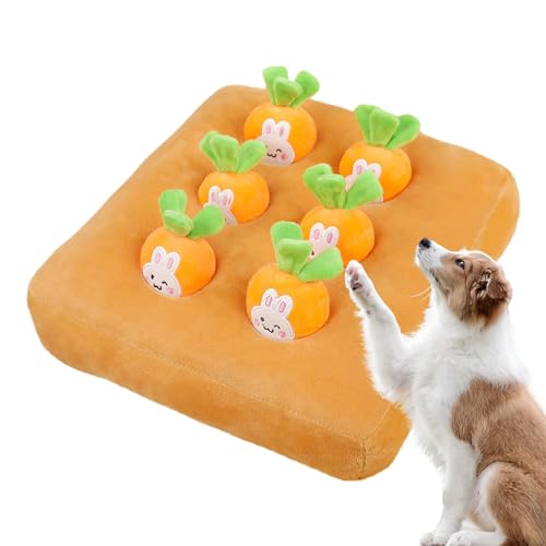 biteatey Hundespielzeug Karottenfarm,Hundekarotten-Plüschtier - Interaktives Katzenspielzeug Karottenfarm,Karotten-Ziehspielzeug, Ananas- und Erdbeerpflückpuppen für Welpen, Kätzchen, kleine Hunde von biteatey