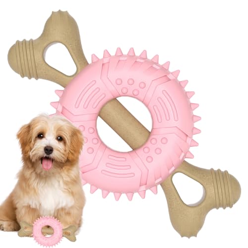 biteatey Hundespielzeugknochen, Hundekauknochen | Süßes Welpen-Beißring-Kauspielzeug für Hunde,Bissfestes Kauspielzeug für Hunde, interaktives Zahnknirschspielzeug, Geschenke für kleine, mittelgroße von biteatey