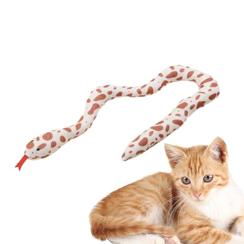 biteatey Plüsch-Schlangen-Katzenspielzeug, Schlangen-Katzenminze-Spielzeug,Niedliches Katzen-Übungsspielzeug in Schlangenform - Stimulierendes Spielzeug für Katzen, Spielzeug zum Zahnen von Katzen von biteatey