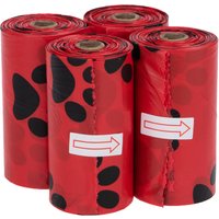 Hundekotbeutel mit Duft - 4 Rollen à 15 Beutel rot, Rose (60 Beutel) von bitiba