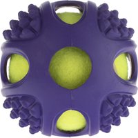 Hundespielzeug Gummi-Tennis-Ball 2in1 - 1 Stück (Ø 10 cm) von bitiba