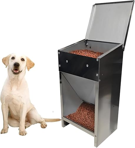 Automatische Hundefutterspender für Große Hunde (Edelstahl Großer Automatischer Hundefutterspender) von biubiusot