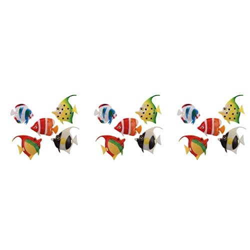 biyan Kuenstliche Multi Farbige Kunststoff Fisch Ornament 15 Stueck Fuer Aquarium von biyan