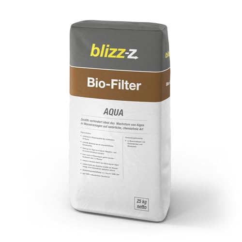 blizz-z Bio-Filter Aqua 25 kg Sack | Zeolith Filtermaterial, Teichfilter | verbesserte Wasserqualität für Aquarium, Gartenteich, Naturpools | Made in EU von blizz-z