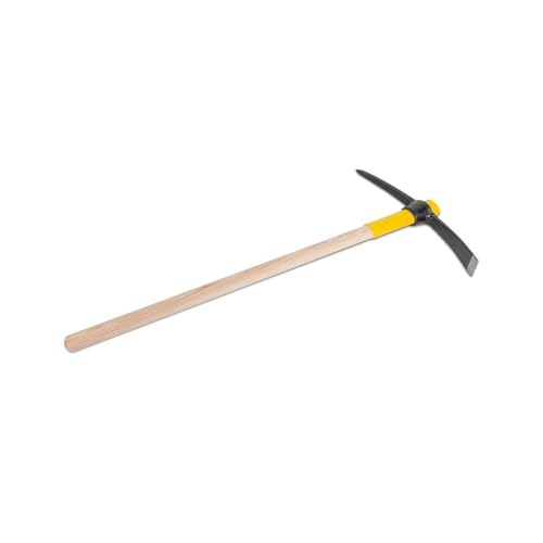 blizz-z Kreuzhacke Profi mit losem Holz/PP-Mixstiel | Gartenhacke, Spitzhacke, Gartenwerkzeug in Profiqualität für grobes Arbeiten an steinigen Böden von blizz-z