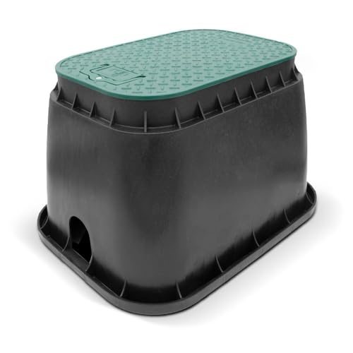 blizz-z Ventilbox eckig ohne Kugelhahn | Ventilkasten, Verteilerkasten mit Deckel für Gartenbewässerung (B 49 x L 67 x H 33 cm, eckig) von blizz-z