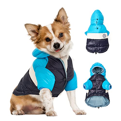 blu&ben Hundemantel für kaltes Wetter, warme Hundejacke, wasserdicht, Baumwolle, warm, für den Winter, wasserabweisend, für kleine und mittelgroße Hunde von blu&ben