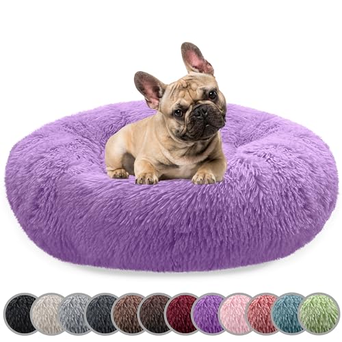 bluzelle Hundebett für Mittelgroße Hunde, 70cm Hundekissen Rund Donut Kissen Hundekorb Flauschig Plüsch, Ergonomisch Bezug Waschbar rutschfest Weich Kunstfell, Farbe:Lila bluzelle Hundebett für Mittelgroße Hunde, 70cm Hundekissen Rund Donut Kissen Hundekorb Flauschig Plüsch, Ergonomisch Bezug Waschbar rutschfest Weich Kunstfell, Farbe:Lila von bluzelle