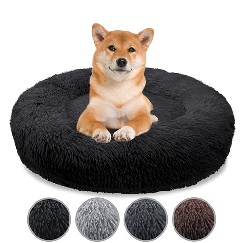 bluzelle Orthopädisches Hundebett für Mittelgroße Hunde, 80cm Donut Kissen Waschbar Memory Foam Rund, Hundekorb Hundekissen Flauschig Plüsch Kunstfell Weich, Farbe:Schwarz bluzelle Orthopädisches Hundebett für Mittelgroße Hunde, 80cm Donut Kissen Waschbar Memory Foam Rund, Hundekorb Hundekissen Flauschig Plüsch Kunstfell Weich, Farbe:Schwarz von bluzelle