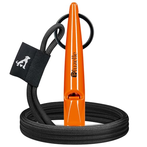 bluzelle Recall 5800 Profi Hundepfeife mit Band für Hundetraining, Pfeife aus BPA-freiem Kunststoff, Einstellbares Umhängeband aus Polyester, Genormte Frequenz 5800Hz, Hund Rückruf, Farbe:Orange von bluzelle
