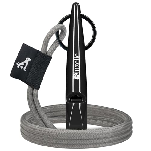 bluzelle Recall 5800 Profi Hundepfeife mit Band für Hundetraining, Pfeife aus BPA-freiem Kunststoff, Einstellbares Umhängeband aus Polyester, Genormte Frequenz 5800Hz, Hund Rückruf, Farbe:Schwarz von bluzelle