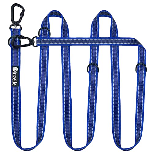 bluzelle Starke Hundeleine 3m für Große Hunde bis 100kg, Extra Robuste 360° Aluminium Karabiner-Haken, Gummierte Doppelleine für 2 Hunde, Verstellbare Freihand-Leine zum Umhängen, Farbe:Blau bluzelle Starke Hundeleine 3m für Große Hunde bis 100kg, Extra Robuste 360° Aluminium Karabiner-Haken, Gummierte Doppelleine für 2 Hunde, Verstellbare Freihand-Leine zum Umhängen, Farbe:Blau von bluzelle