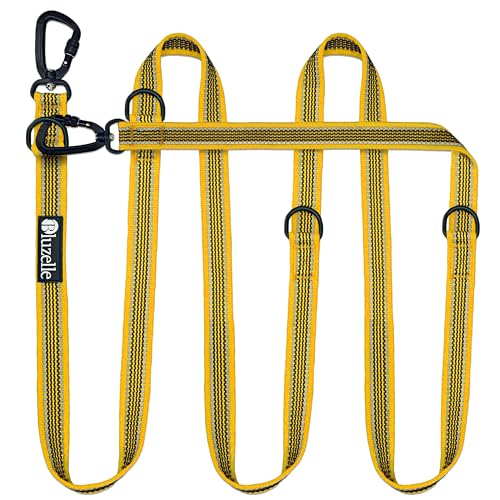bluzelle Starke Hundeleine 3m für Große Hunde bis 100kg, Extra Robuste 360° Aluminium Karabiner-Haken, Gummierte Doppelleine für 2 Hunde, Verstellbare Freihand-Leine zum Umhängen, Farbe:Gelb bluzelle Starke Hundeleine 3m für Große Hunde bis 100kg, Extra Robuste 360° Aluminium Karabiner-Haken, Gummierte Doppelleine für 2 Hunde, Verstellbare Freihand-Leine zum Umhängen, Farbe:Gelb von bluzelle
