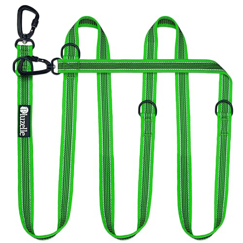 bluzelle Starke Hundeleine 3m für Große Hunde bis 100kg, Extra Robuste 360° Aluminium Karabiner-Haken, Gummierte Doppelleine für 2 Hunde, Verstellbare Freihand-Leine zum Umhängen, Farbe:Grün bluzelle Starke Hundeleine 3m für Große Hunde bis 100kg, Extra Robuste 360° Aluminium Karabiner-Haken, Gummierte Doppelleine für 2 Hunde, Verstellbare Freihand-Leine zum Umhängen, Farbe:Grün von bluzelle