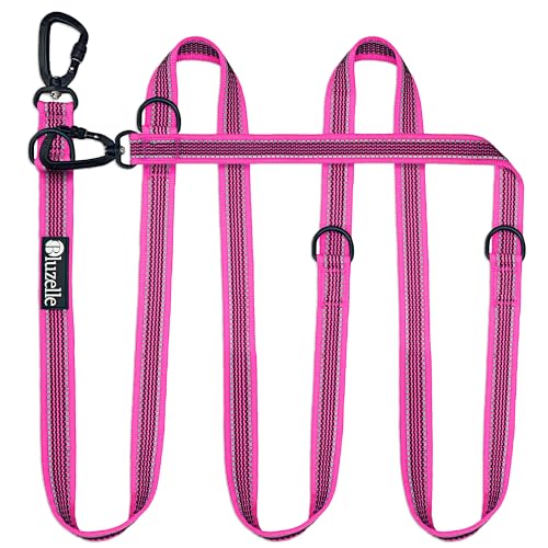 bluzelle Starke Hundeleine 3m für Große Hunde bis 100kg, Extra Robuste 360° Aluminium Karabiner-Haken, Gummierte Doppelleine für 2 Hunde, Verstellbare Freihand-Leine zum Umhängen, Farbe:Pink bluzelle Starke Hundeleine 3m für Große Hunde bis 100kg, Extra Robuste 360° Aluminium Karabiner-Haken, Gummierte Doppelleine für 2 Hunde, Verstellbare Freihand-Leine zum Umhängen, Farbe:Pink von bluzelle