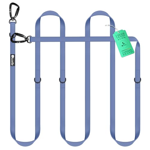 BLUZELLE Wasserfeste Hundeleine 3m, Wetterfestes PVC & 2 Starke 360° Aluminium Karabiner-Haken, Verstellbare Doppelleine für 2 Hunde, Freihand-Leine zum Umhängen, Schmutzabweisend, Farbe:Blau BLUZELLE Wasserfeste Hundeleine 3m, Wetterfestes PVC & 2 Starke 360° Aluminium Karabiner-Haken, Verstellbare Doppelleine für 2 Hunde, Freihand-Leine zum Umhängen, Schmutzabweisend, Farbe:Blau von bluzelle