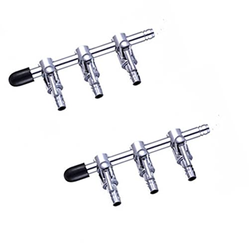 QMseller 3-Wege-Aquarium-Luftverteiler, verchromtes Metall, für 3 Luftleitungen, Luftverteiler, 2 Stück QMseller 3-Wege-Aquarium-Luftverteiler, verchromtes Metall, für 3 Luftleitungen, Luftverteiler, 2 Stück von bnafes