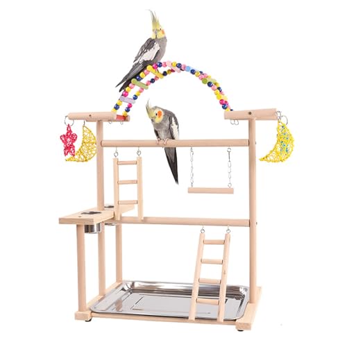 bnsggl Papageien Vogel Gym Spielständer-Set Holz Sittiche Spielplätze Wellensittiche Spielzeug Vogelständer für kleine Vögel und Nymphensittiche bnsggl Papageien Vogel Gym Spielständer-Set Holz Sittiche Spielplätze Wellensittiche Spielzeug Vogelständer für kleine Vögel und Nymphensittiche von bnsggl