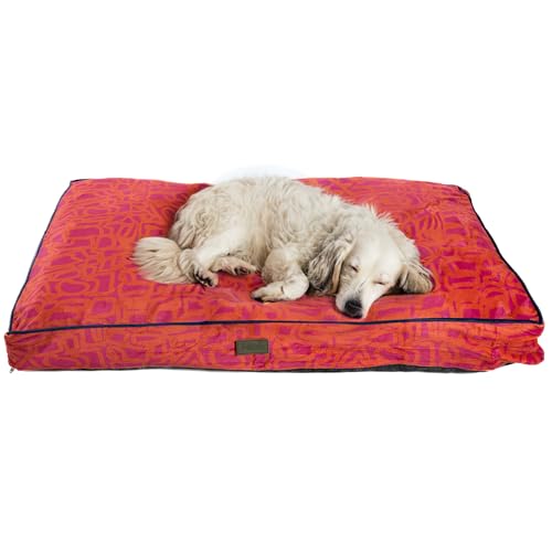 Bo & Flash Design Hundekissen für kleine Hunde – Trendige Liegematte Madison – Waschbar und ohne Schadstoffe – Liegekissen Flach mit Anti-Rutsch-Beschichtung – M 50 X 80 X 10 cm – Chouk von bo&flash