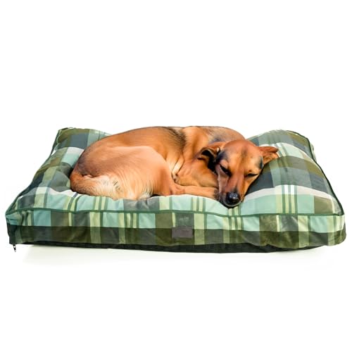 Bo & Flash Design Hundekissen für kleine Hunde – Trendige Liegematte Madison – Waschbar und ohne Schadstoffe – Liegekissen Flach mit Anti-Rutsch-Beschichtung – M 50 X 80 X 10 cm – Frank von bo&flash