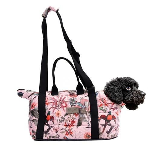 Bo & Flash Hundetragetasche klein Portland – Design Umhängetasche für kleine Hunde bis 7 Kg – Tragebeutel mit Anti Rutsch Beschichtung – Waschbare Tragetasche 44 x 26 x 32 cm – Elodie von bo&flash