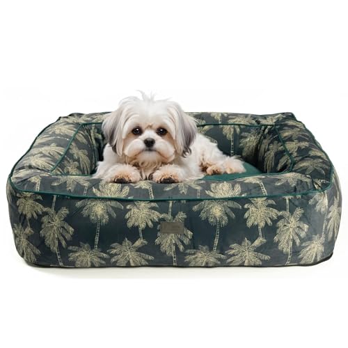 bo&flash Kuscheliges Hundebett Groß – Trendiges Hundekörbchen Boise – Hundesofa Gelenkschonend und Waschbar für Kleine Hunde – L 70 X 90 X 25 cm – Quadratisch mit Rand – Romy von bo&flash