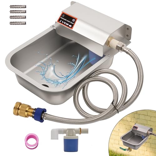 Boajf Automatischer Hundewasserspender mit Entwässerungssystem, Auto Wasser Hundenapf mit Schwimmerventil, Selbstbewässerung Trog mit Schnellanschlussadapter für Pferd, Huhn, Vieh Boajf Automatischer Hundewasserspender mit Entwässerungssystem, Auto Wasser Hundenapf mit Schwimmerventil, Selbstbewässerung Trog mit Schnellanschlussadapter für Pferd, Huhn, Vieh von boajf