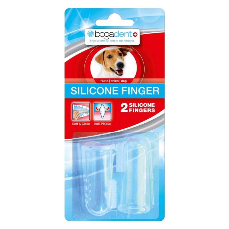 bogadent® Fingerzahnreiniger Silicone transparent, 2 Stück, Maße: ca. 5,5 cm von bogadent®