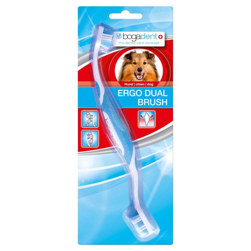 bogadent® Zahnbürste Ergo Dual Brush blau-weiß, Länge: ca. 23 cm von bogadent®