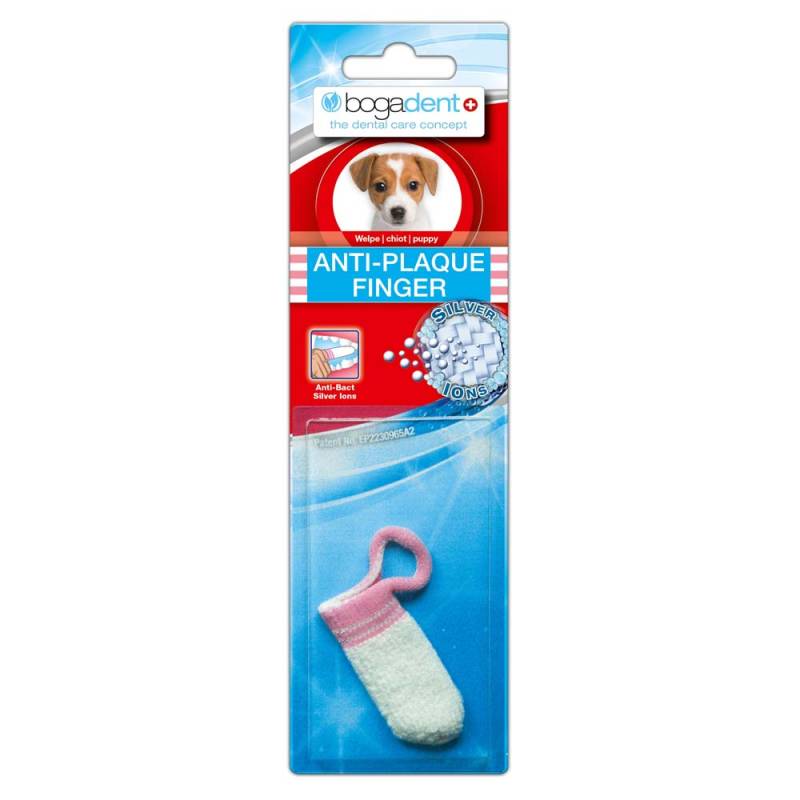 bogadent Fingerzahnreiniger Anti-Plaque, Welpe rot, Maße: ca. 5,5 cm von bogadent®