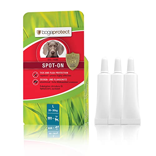 bogaprotect SPOT ON Hund - Floh und Zeckenschutz für Hunde - 20-30 kg - Zeckenmittel für Hunde - Natürlicher Zeckenschutz für Hunde - UBO0353 - Vorrat für 12 Wochen bogaprotect SPOT ON Hund - Floh und Zeckenschutz für Hunde - 20-30 kg - Zeckenmittel für Hunde - Natürlicher Zeckenschutz für Hunde - UBO0353 - Vorrat für 12 Wochen von bogaprotect