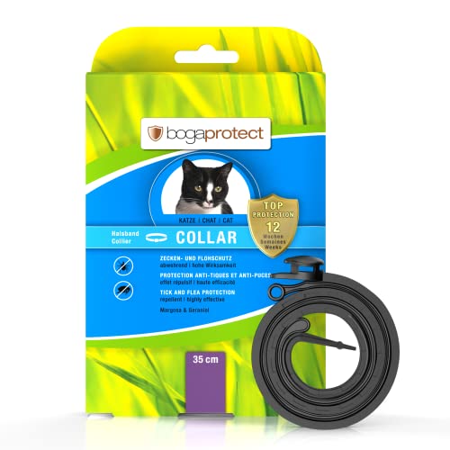 bogaprotect Collar - Floh und Zeckenhalsband für Katzen - Natürlicher Floh und Zeckenschutz für Katzen - bis zu 12 Wochen - Floh und Zeckenband für Katzen - 100% natürliche Inhaltsstoffe, UBO0362 von bogaprotect